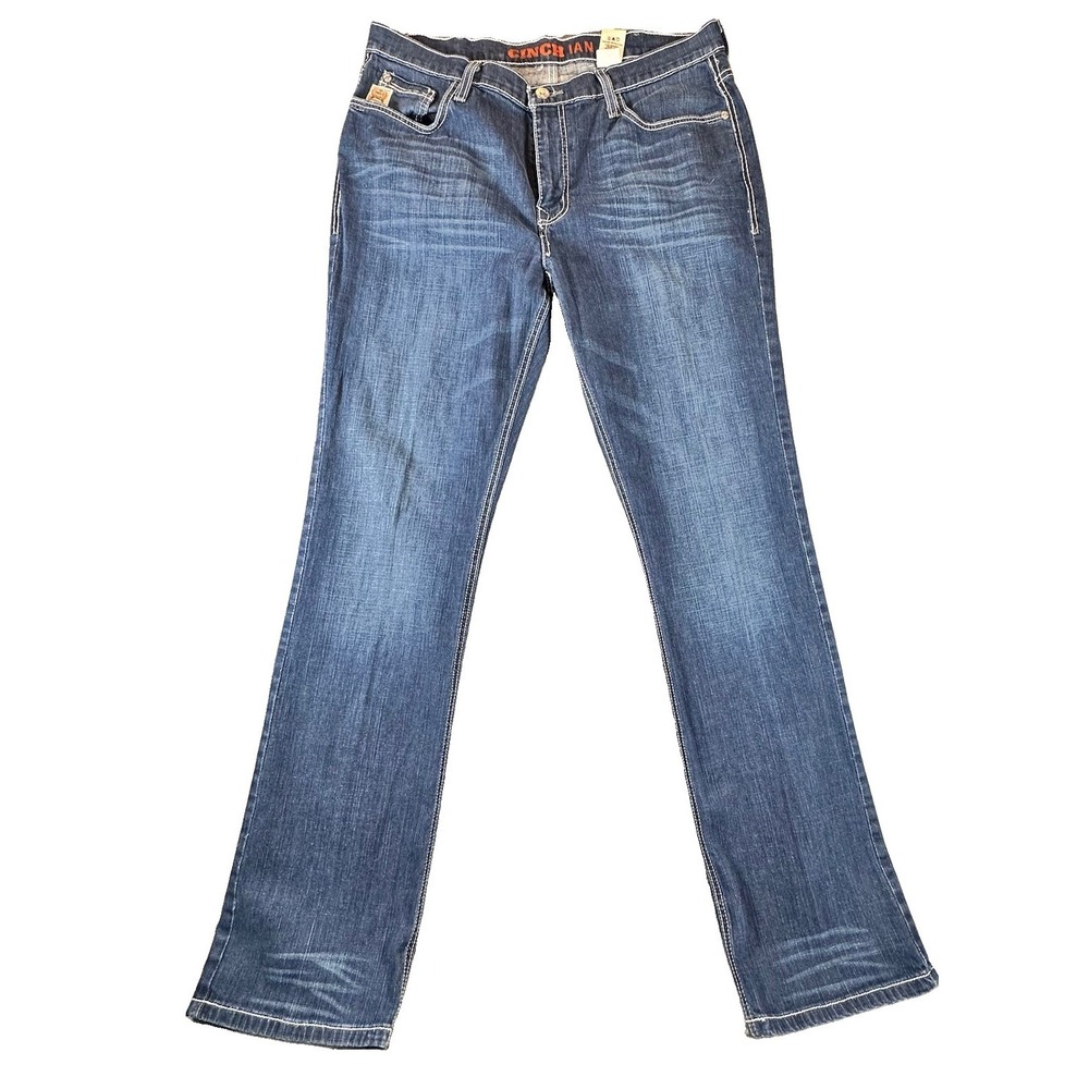 Cinch Jeans Ian Mens 38x36 Straight Blue Denim Pants Western Cowboy Medium Wash